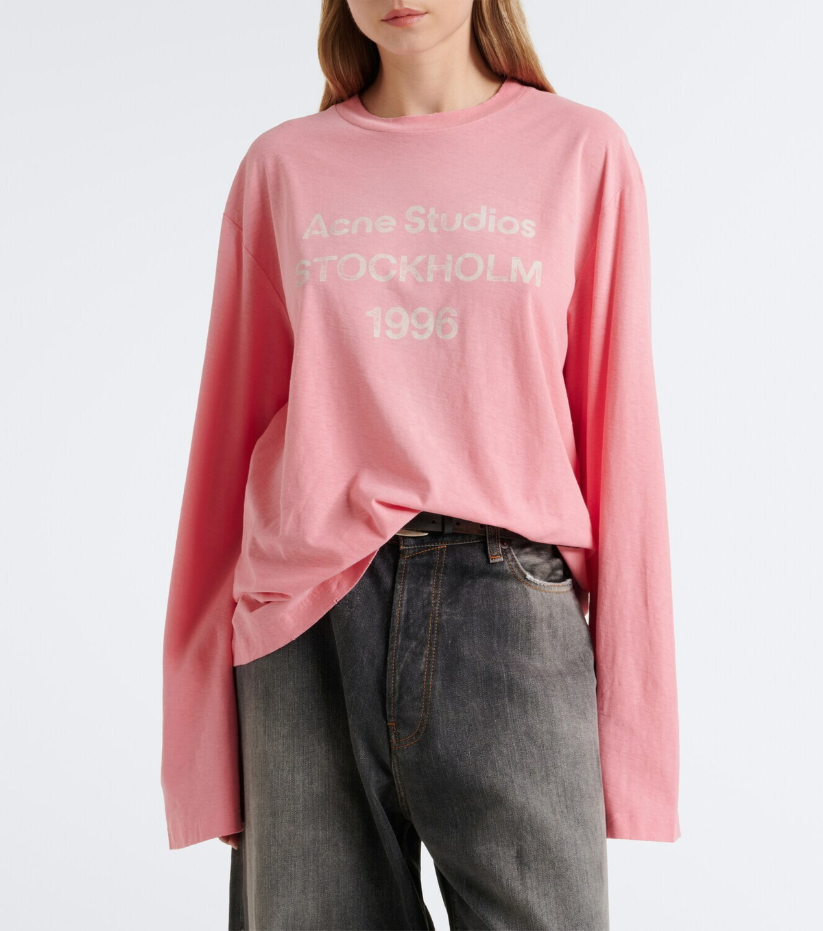 Acne Studios Logo cotton and hemp jersey T-shirt