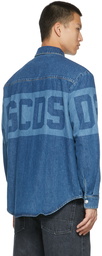 GCDS Blue Denim Logo Shirt