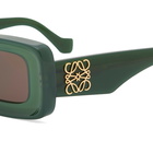 Loewe Eyewear Women's Loewe Rectangular Sunglasses in Light Green/Brown 