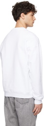 Moschino White 'Moschino' Institutional Sweatshirt