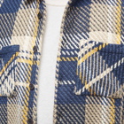 Wax London Men's Whiting Spear Check Overshirt in Navy/Yellow