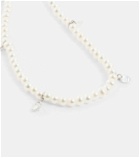 Persée 18kt white gold necklace with diamonds and pearls