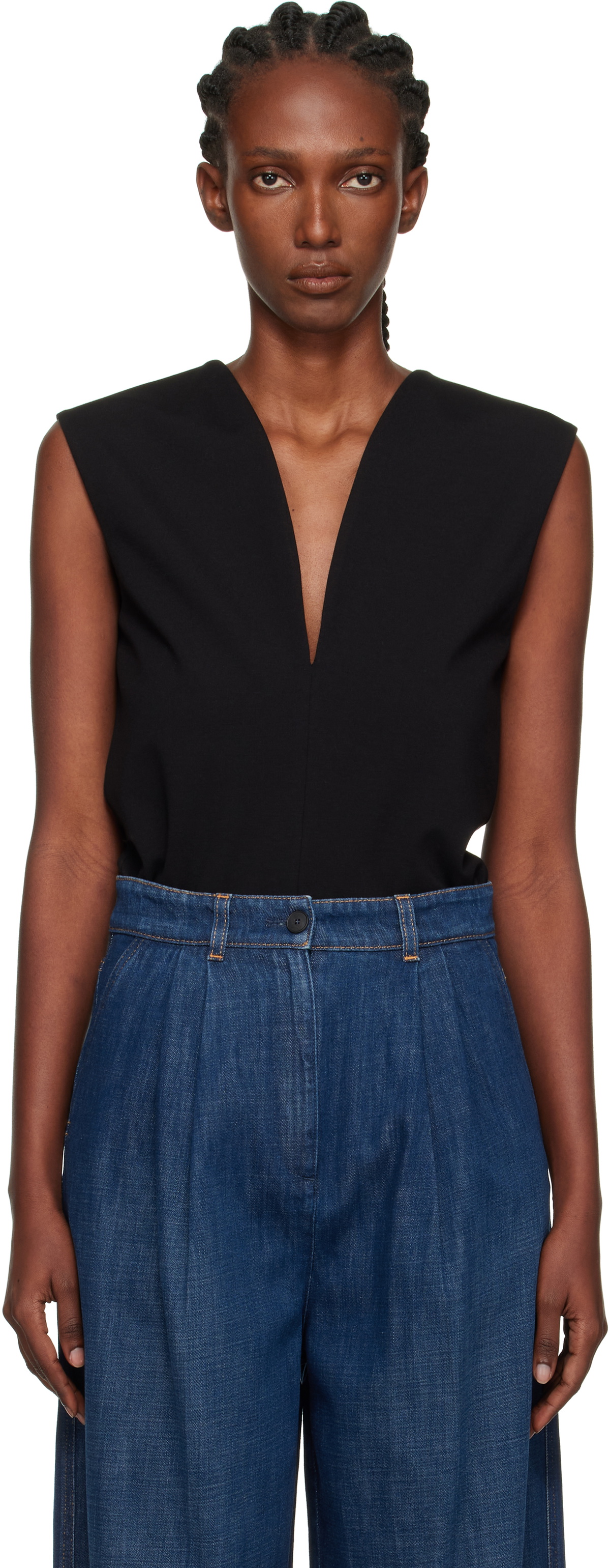 Top Lanvin En Coton/élasthanne - Taille 2 - Couleur Gris/noir - Occasion Très Bon état
