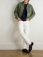 Mr P. - Camp-Collar Garment-Dyed Cotton and Linen-Blend Jacket - Green