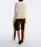 Xu Zhi Ruffled lace-trimmed chiffon blouse