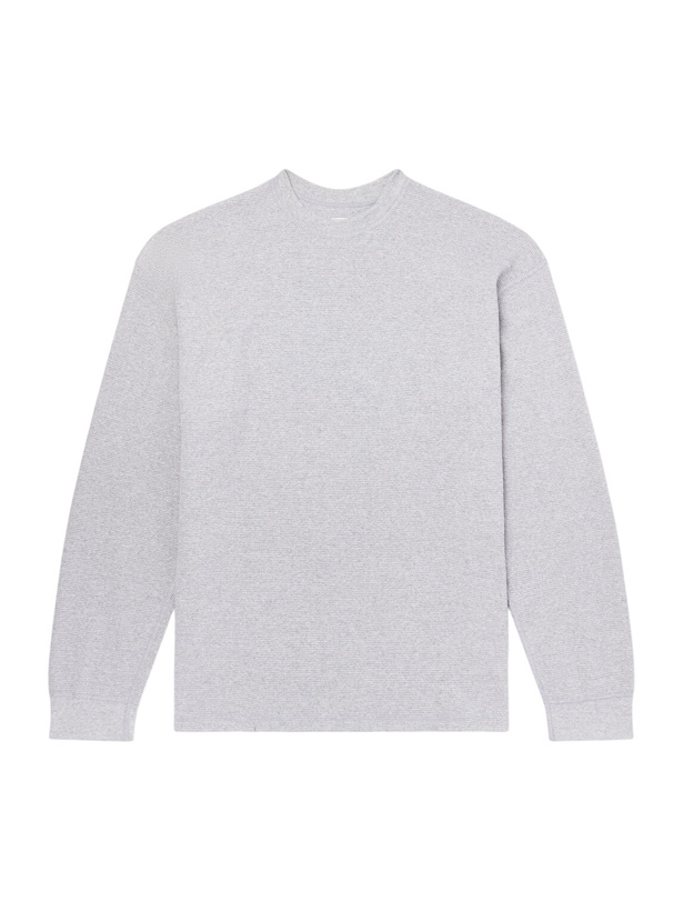 Photo: OrSlow - Waffle-Knit Cotton-Blend Sweater - Gray