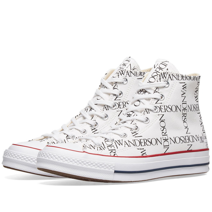 Photo: Converse x JW Anderson Chuck Taylor 1970s Hi White, Black & Red