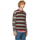 Marni Burgundy and Green Striped Sweater
