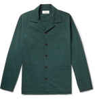 Mr P. - Camp-Collar Cotton-Blend Seersucker Shirt - Green