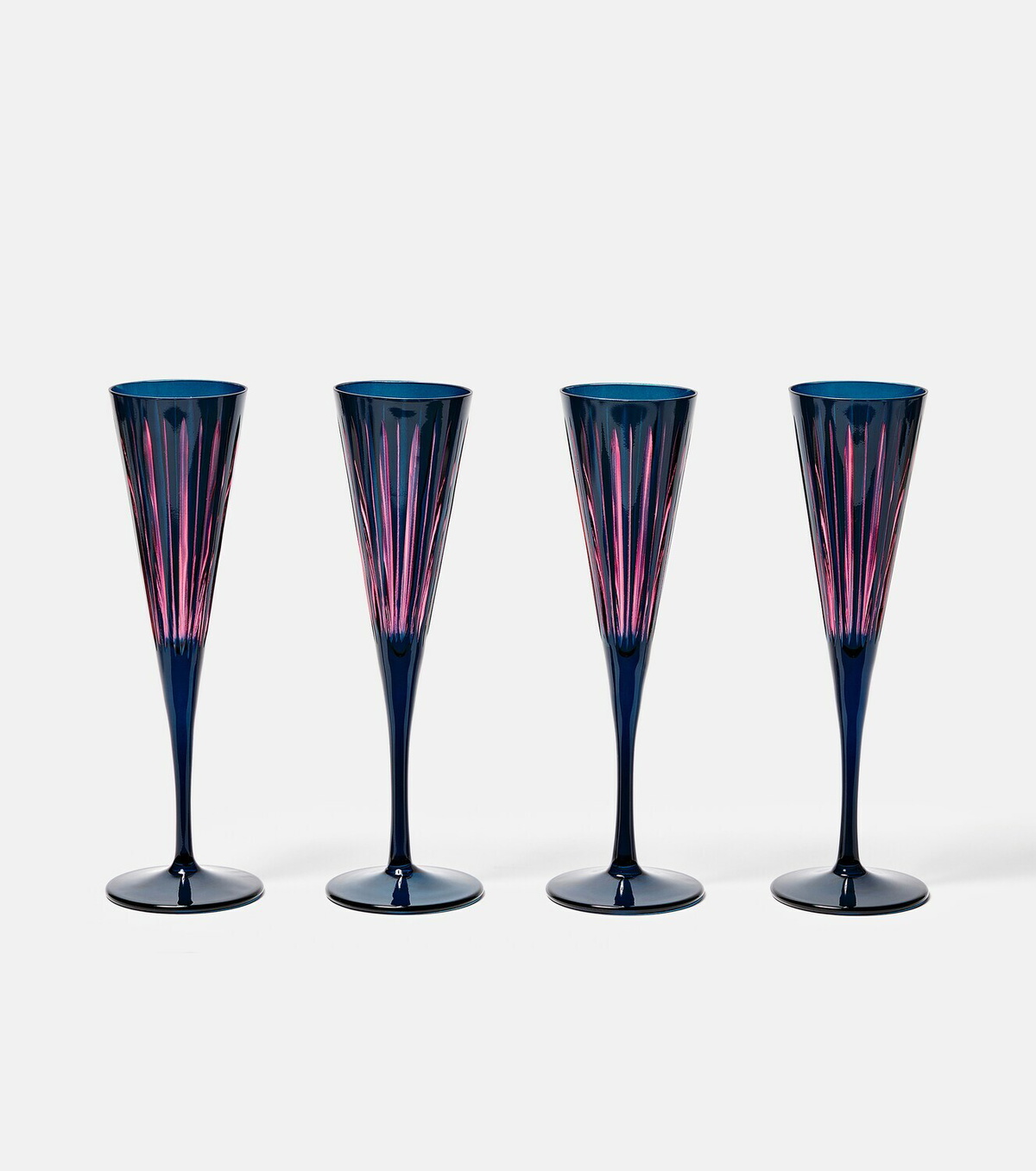 L'Objet Prism set of 4 champagne flutes