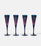 L'Objet Prism set of 4 champagne flutes
