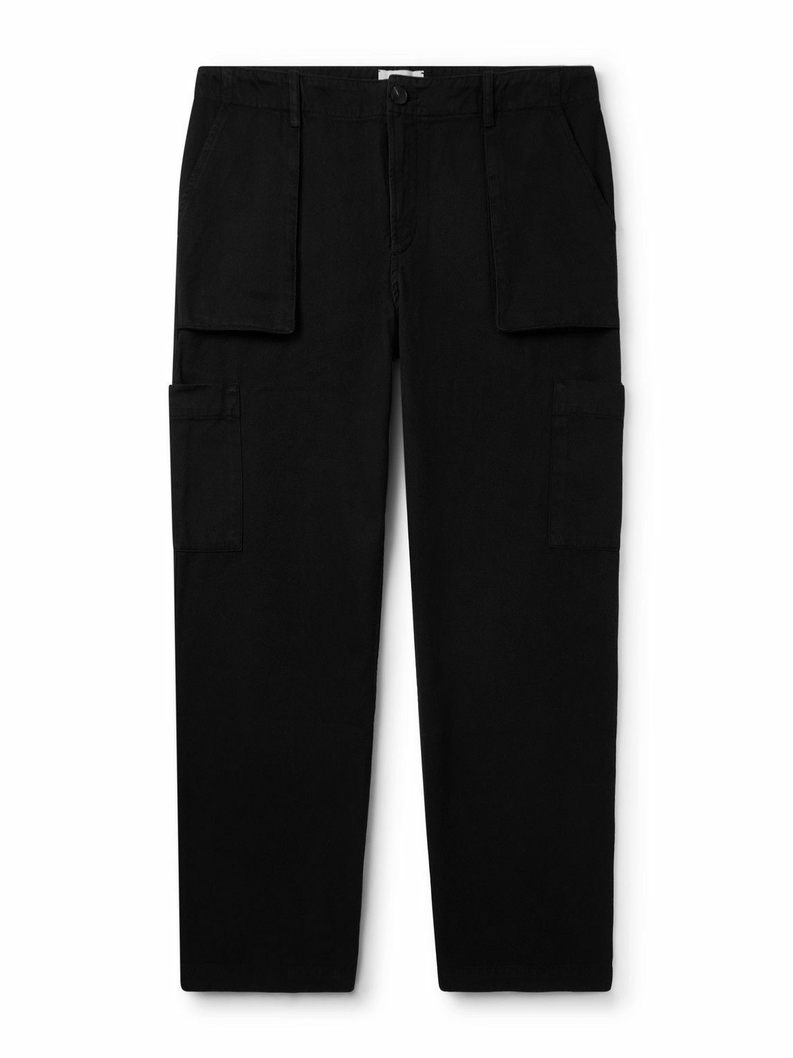 Mr P. - Edward Straight-Leg Cotton-Twill Cargo Trousers - Black