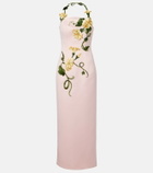 Leo Lin Ava floral-appliqué corset gown