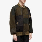 Comme Des Garçons Homme Men's Patchwork Bomber Jacket in Khaki Mix