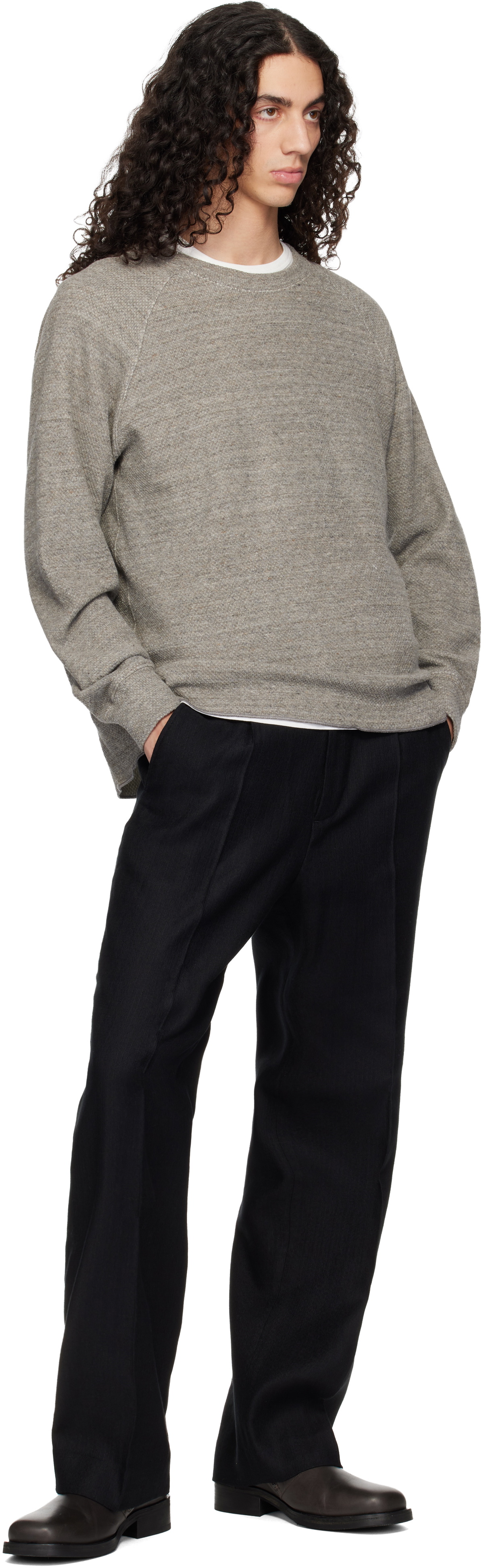 Lady White Co. Gray Raglan Thermal Sweatshirt