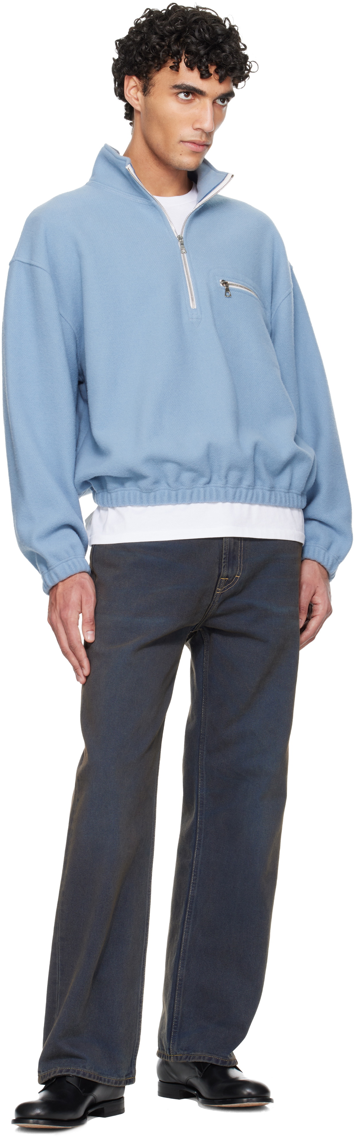 Rier Blue Fleece Sweater