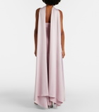 Solace London Cece halterneck crêpe and satin gown