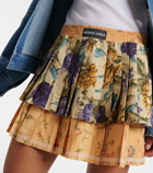 Marine Serre Upcycled Household pleated linen miniskirt