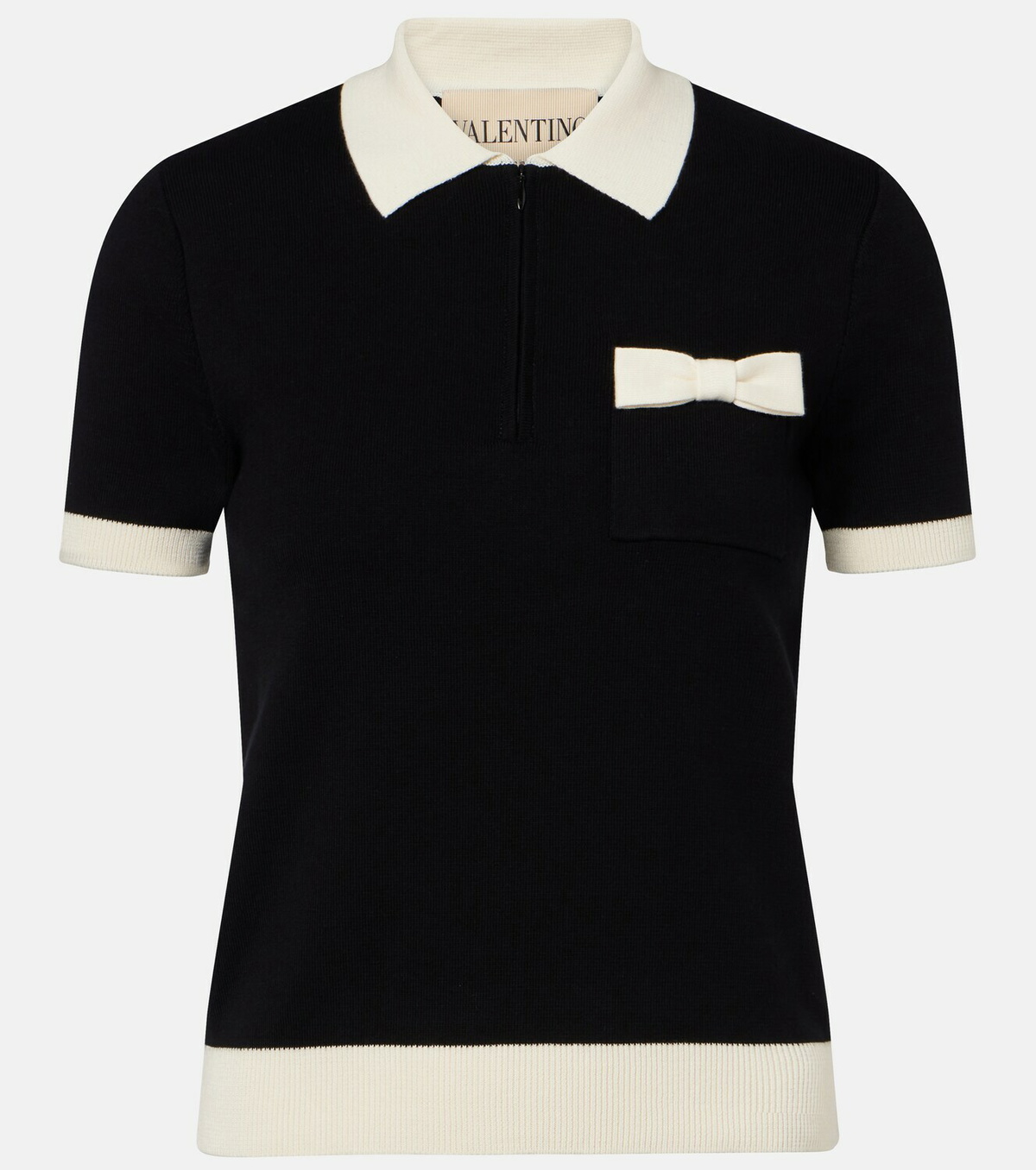 Valentino Bow-detail cotton polo shirt