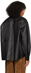 Acne Studios Black Zip-Up Leather Jacket