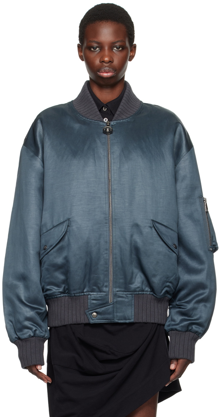 Vivienne Westwood Gray Bernardo Bomber Jacket