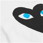 Comme des Garçons Play Men's Double Heart Logo T-Shirt in White/Black