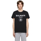 Balmain Black Flocked Logo T-Shirt