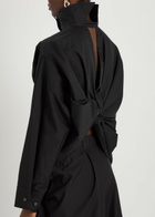 Issey Miyake Twisted Draped Cotton-blend Shirt Black