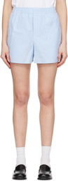 AMI Paris Blue Cotton Elasticated Shorts