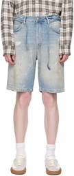 Acne Studios Blue Loose-Fit Denim Shorts
