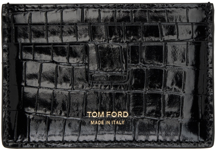 Photo: TOM FORD Black Croc Classic Card Holder