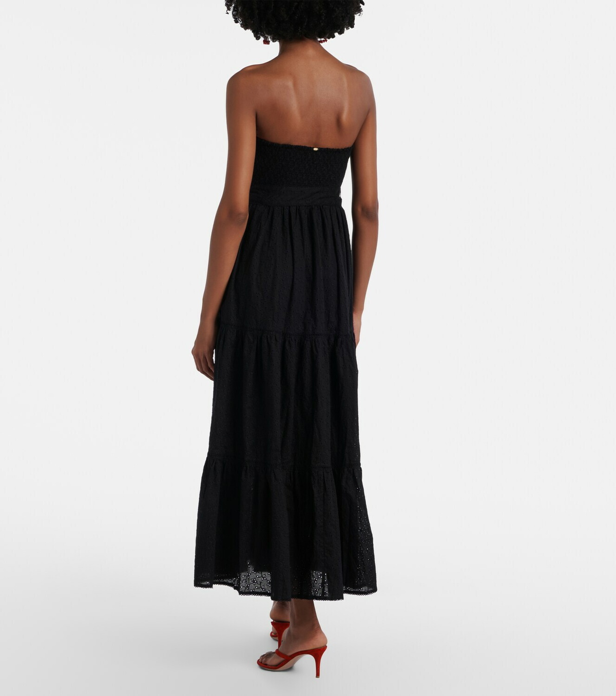 Poupette St Barth Thelma strapless cotton maxi dress