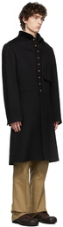 Maison Margiela Black Brushed Wool Coat