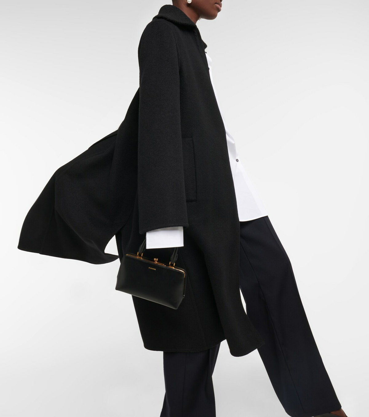 コート Jil Sander Embroidered Wool Blend Coat Jil Sander Embroidered Wool Blend Coat With Checked Design