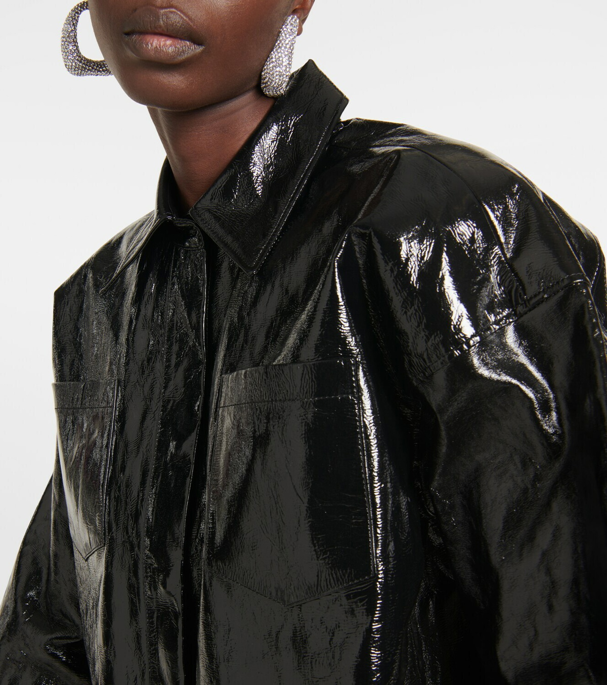 Stouls Patent leather cropped jacket
