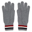 Moncler Grey Wool Corporate Gloves
