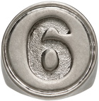 MM6 Maison Margiela Silver 6 Logo Signet Ring