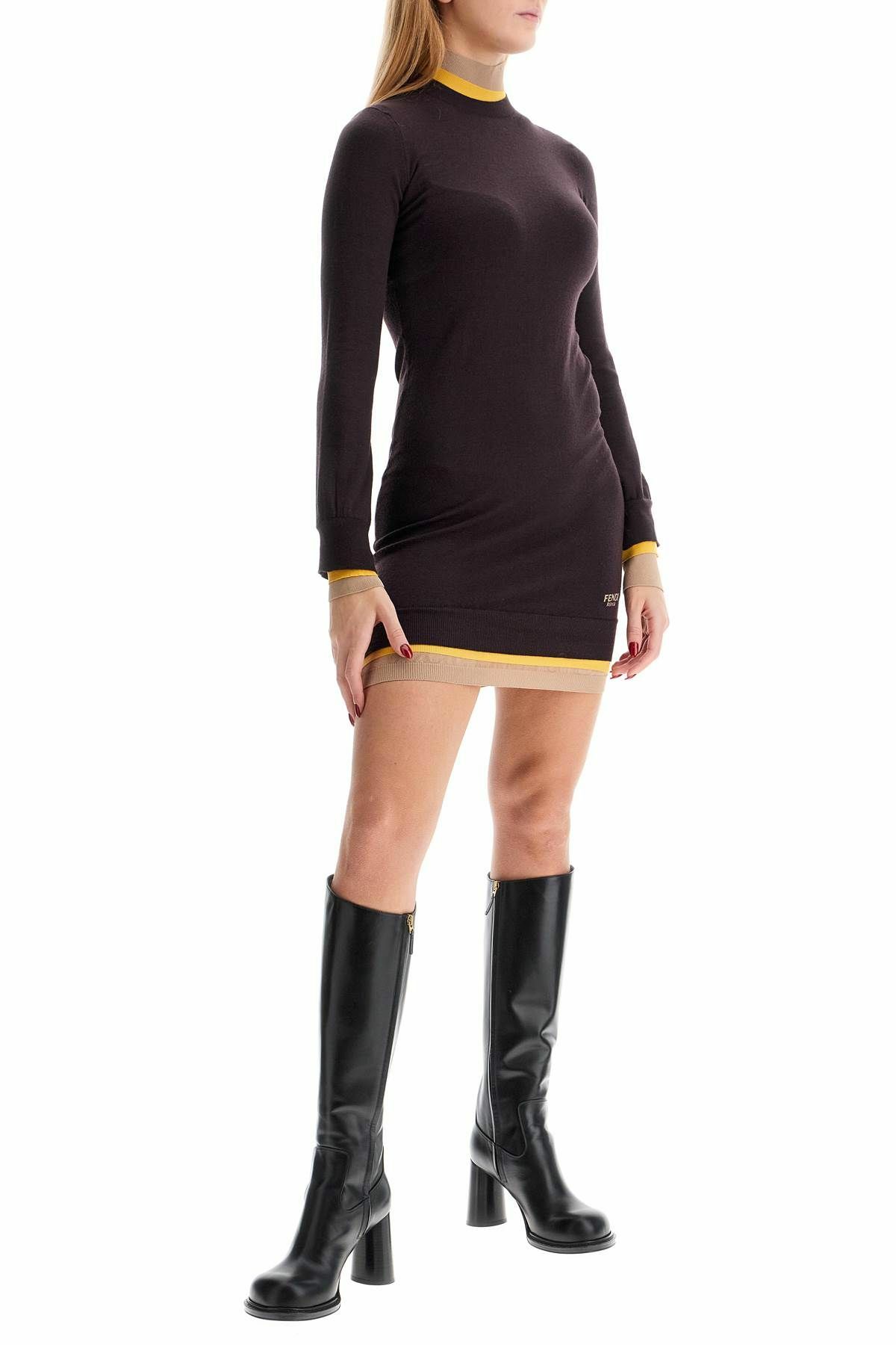 Angélica® | Knitted Dress With Contrasting Cuffs