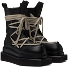 Rick Owens Black Porterville Pentalaced Turbo Cyclops Boots