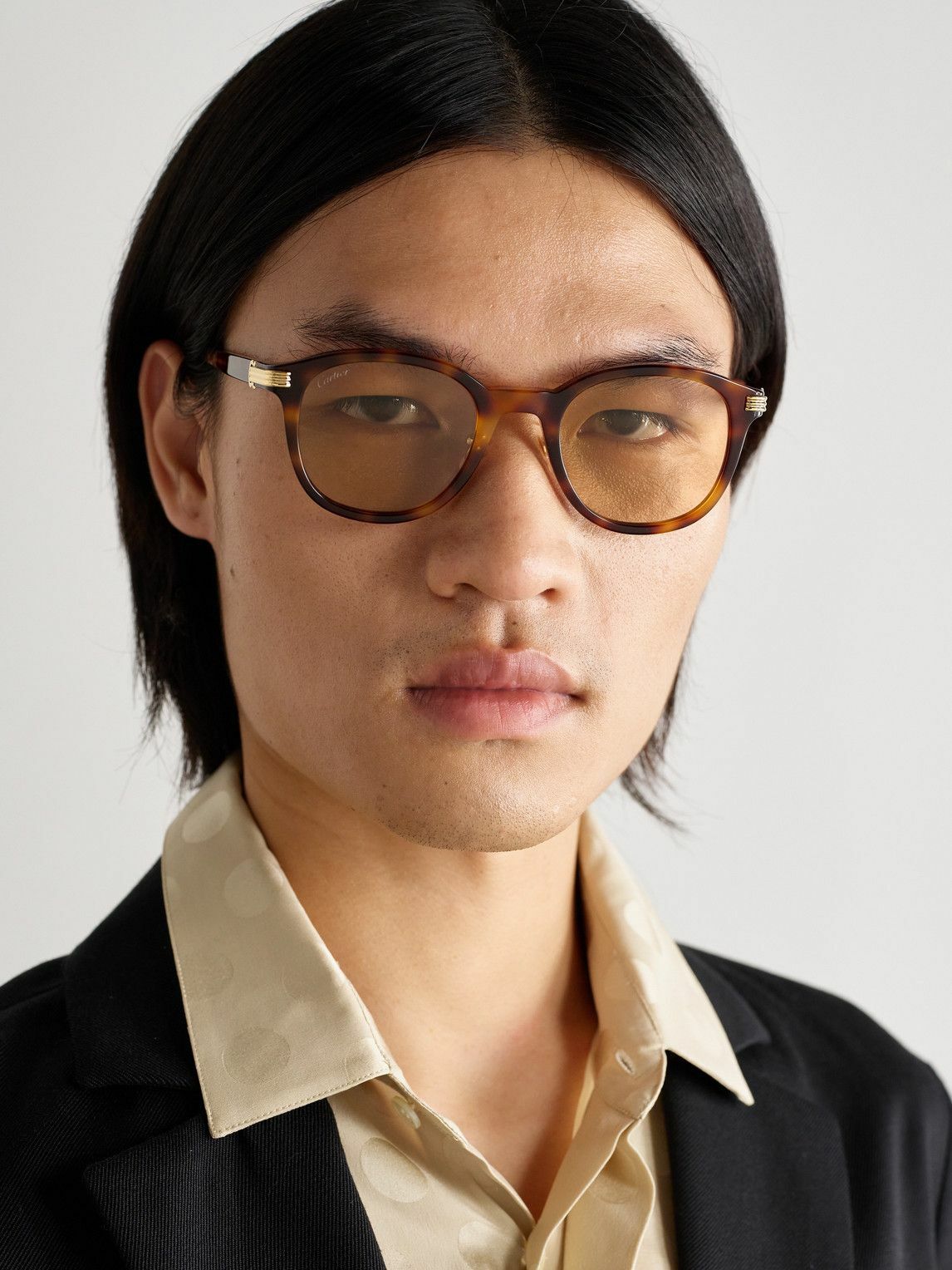 Cartier Eyewear - Round-Frame Embellished Tortoiseshell Acetate Sunglasses