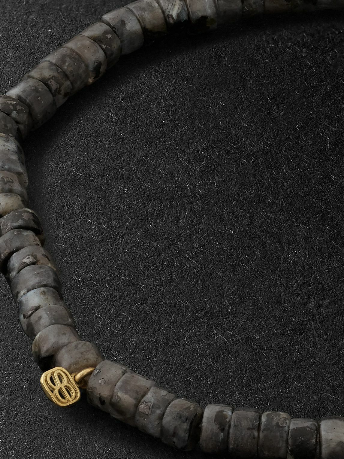 Sydney Evan - Gold, Enamel and Larvikite Beaded Bracelet