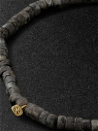 Sydney Evan - Gold, Enamel and Larvikite Beaded Bracelet