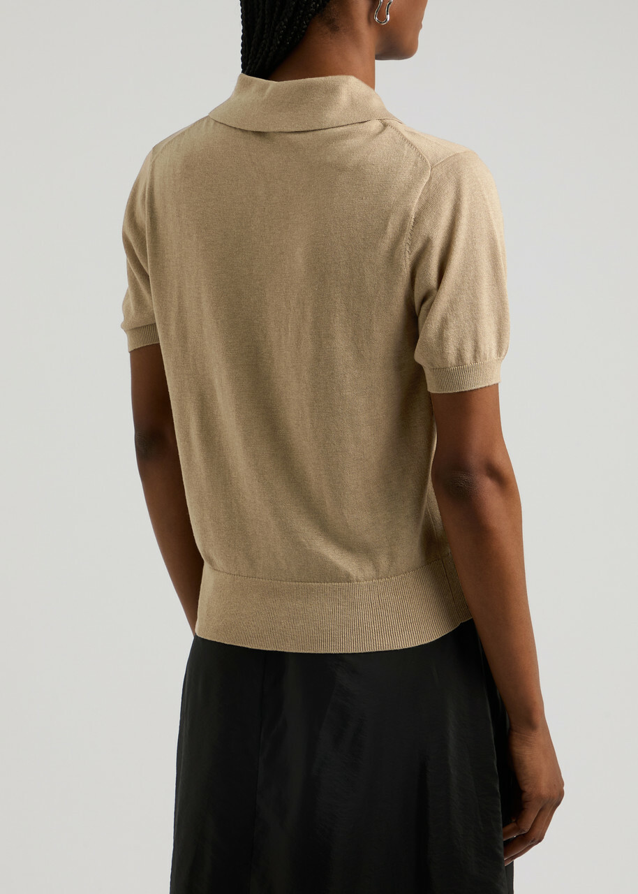 BY Malene Birger Talallia Cut-out Knitted top Beige
