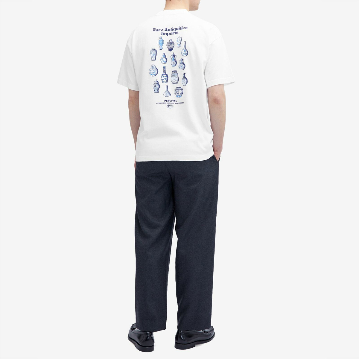 Percival Men's Antique Ceramics Oversized T-Shirt in White