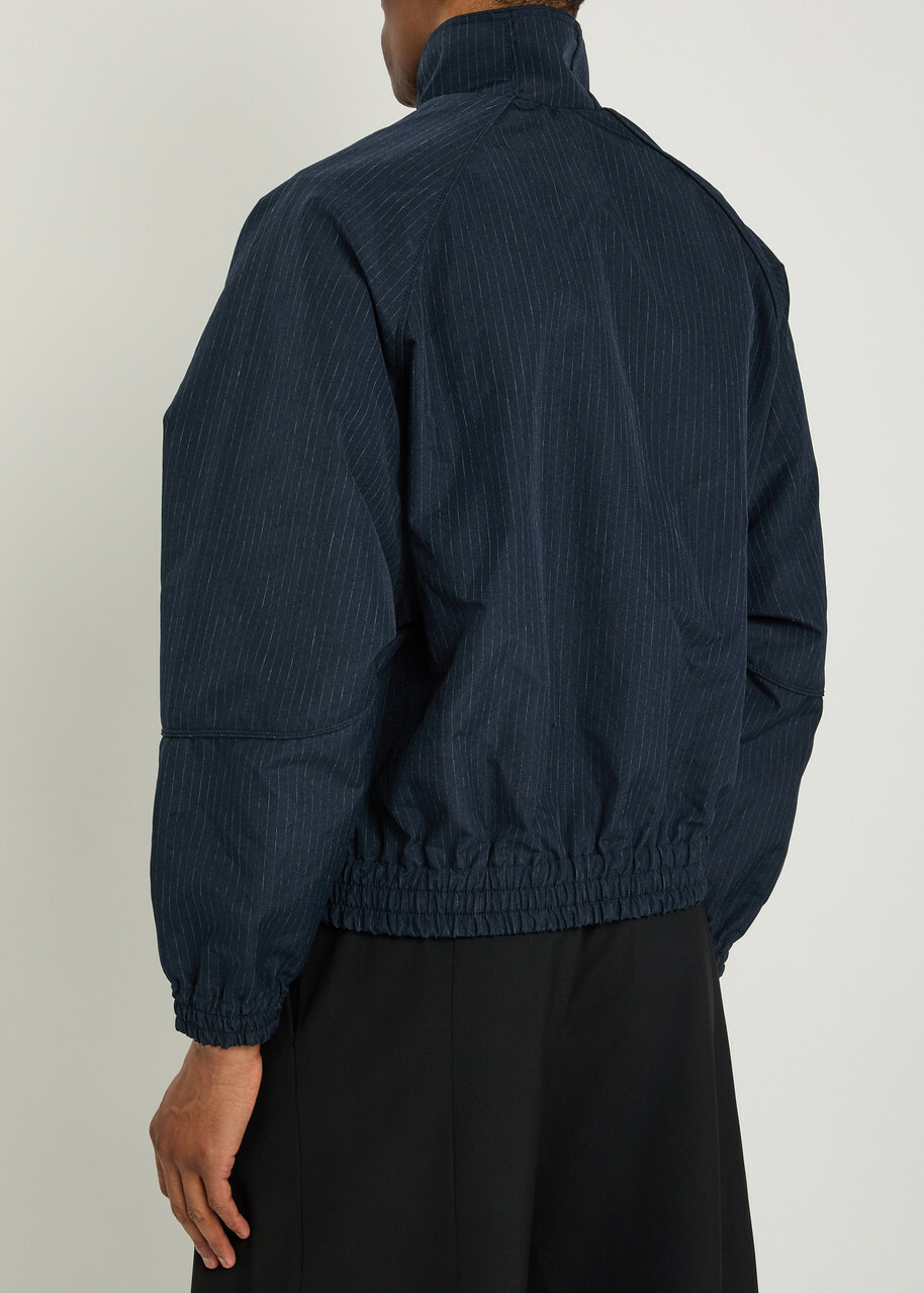 Willy Chavarria Ruff Rider Pinstriped Woven Track Jacket Navy
