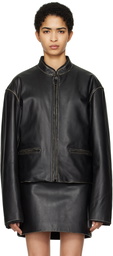 032c Black Uma Leather Biker Jacket