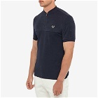 Fred Perry Men's Towelling Zip Neck Polo Shirt in Navy
