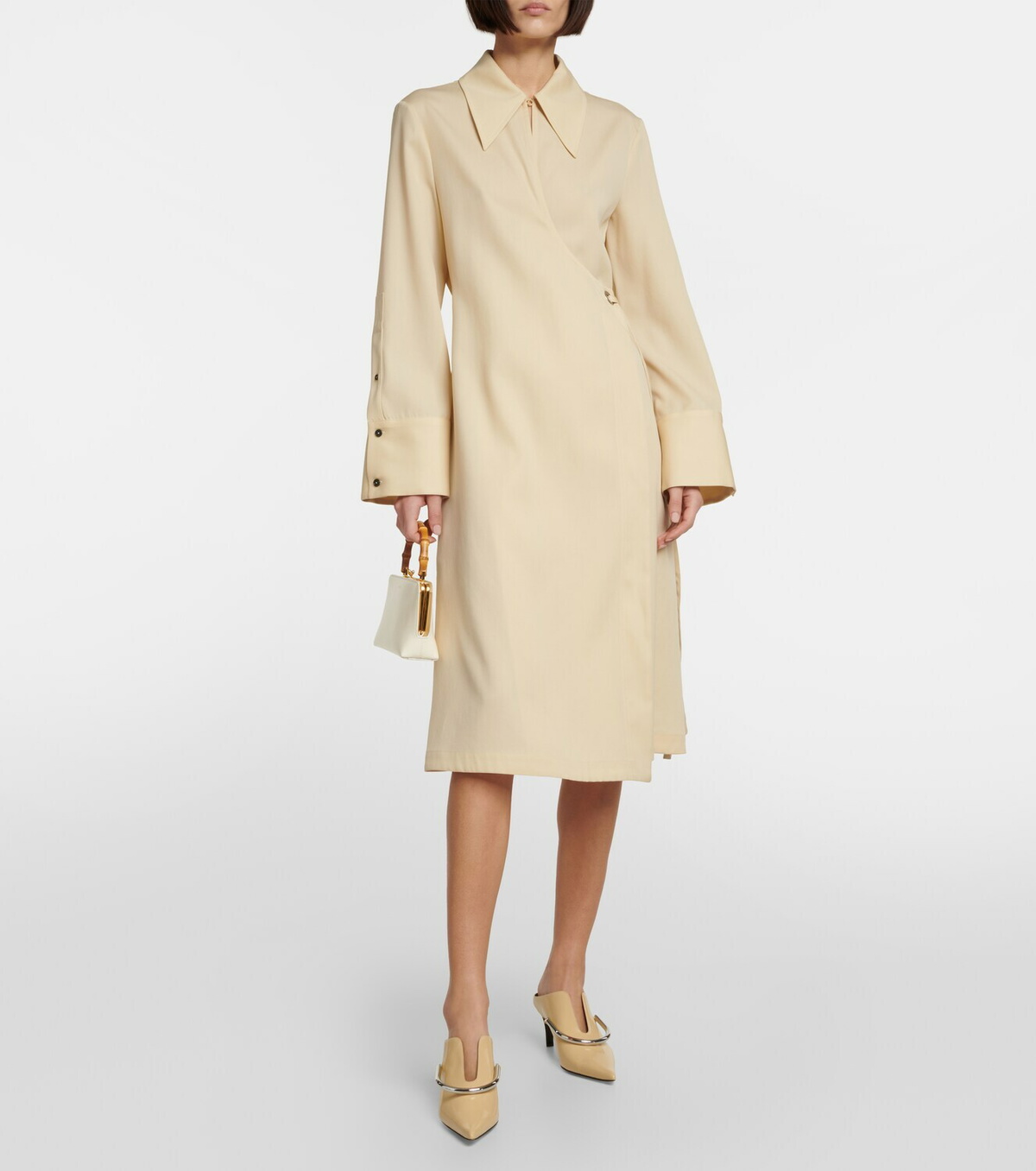 サンダル・ミュール JIL SANDER KHAKI LEATHER MULES Jil Sander - Embellished leather mules Jil Sander