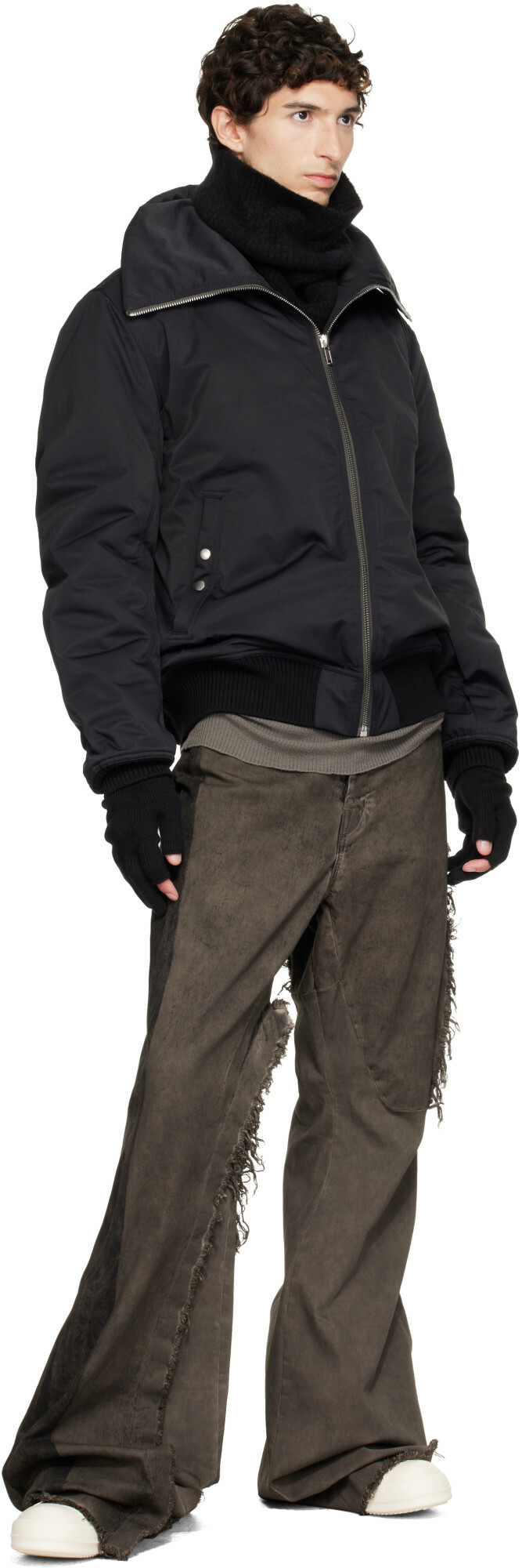 Rick Owens Black Tower Touchscreen Gloves