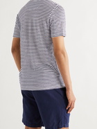 120% - Striped Linen-Jersey T-Shirt - White